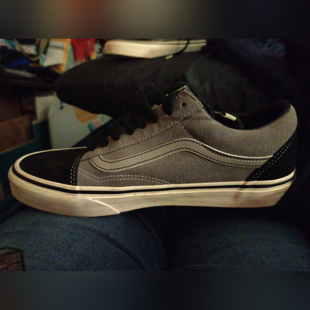 USM-7.5/Wm-9 Vans Old Skool Cordura Black Frost Gray Suede Unisex Skate Sneakers - Picture 5 of 6